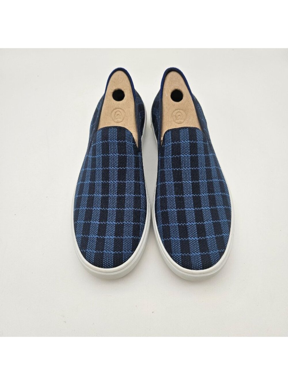 Rothys The Original Slip On Indigo Gingham Womens Sz 8.5 NEW